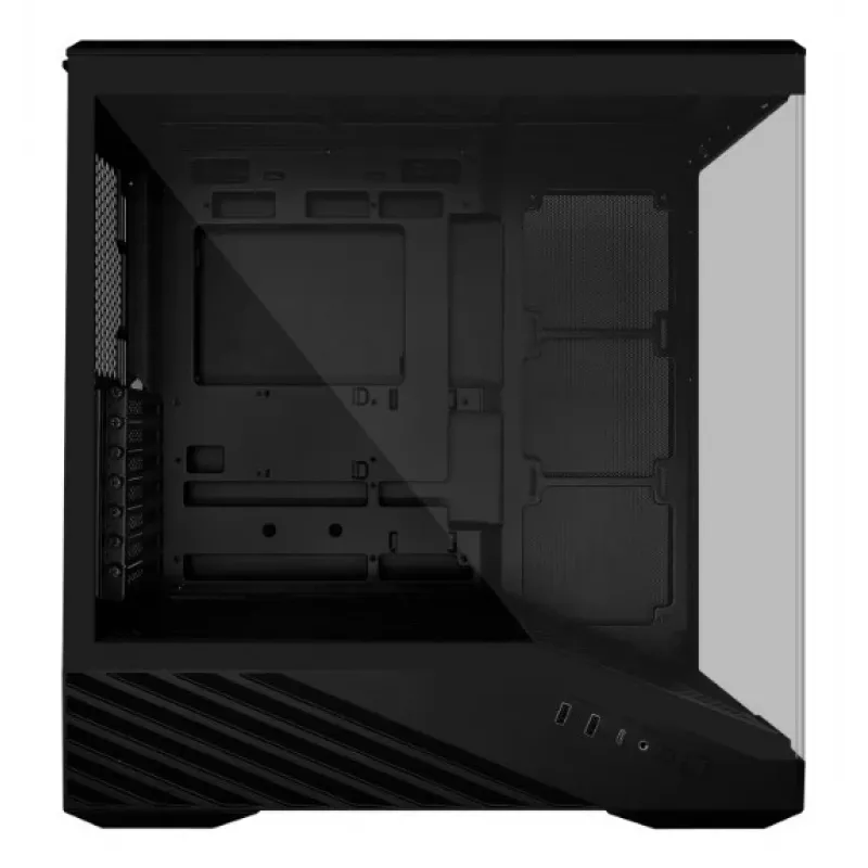 PC Case Lian Li Vector V100 Midi Tower — Melns ar caurspīdīgu paneli, atbalsta 3×120mm sānu + 1×120mm aizmugurējo ventilatoru, 3,5 collu HDD, 2,5 collu SSD, 235,5×446×484,6 mm