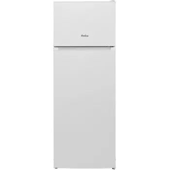 Ledusskapis ar saldētavu AMICA FD2355.4(E) — 235 L, augšējā saldētava, balts, R600a, brīvstāvošs, 1450×540×570 mm