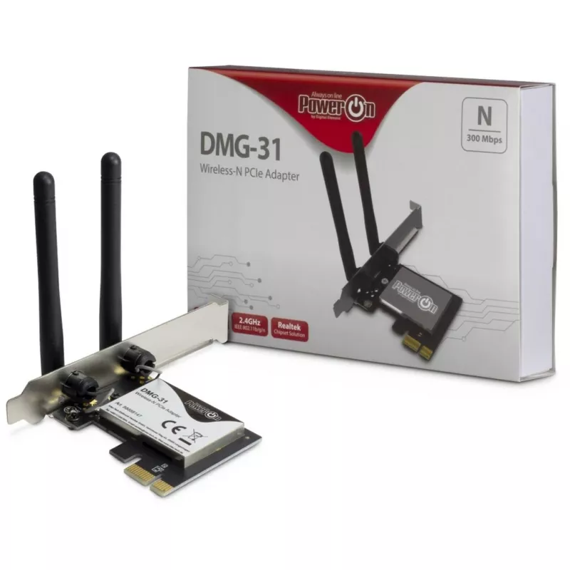 Inter-Tech DMG-31 - iebūvēts - bezvadu - PCI Express - Wi-Fi - Wi-Fi 4 (802.11n) - 300 Mbit/s (88888147)