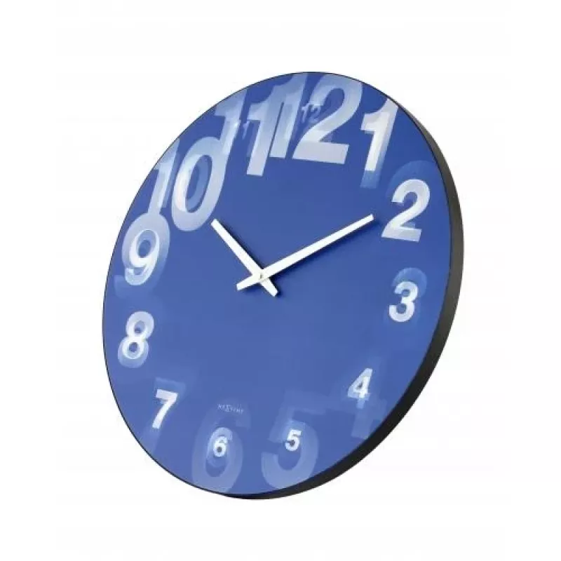 NeXtime pulkstenis 3077bl 3D, Ø39,5 cm, sienas, zils/balts