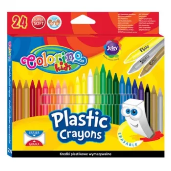 Colorino Kids Erasable Plastic Crayons 24 krāsas