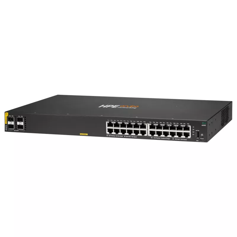 Switch HP Enterprise Aruba 6000 24G CL4 4SFP — 24 x Gigabit Ethernet, 4 x SFP pieslēgvietas