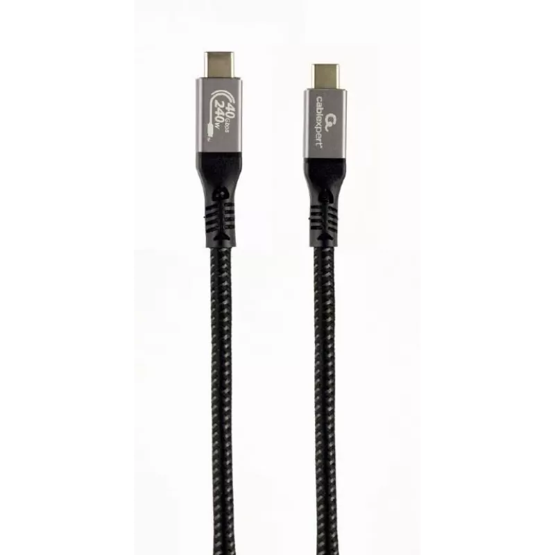 USB-C uz USB-C kabelis GEMBIRD CCBP-USB4-CMCM240 1,5 m, USB4 Gen 3x2, 40 Gbit/s, 240 W, melns