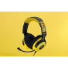 Austiņas Razer Kraken V4 X Pokemon — vadu USB-C/USB-A, supraaurālas, 20–20000 Hz, 1,8 m kabelis, 310 g, melnas/dzeltenas