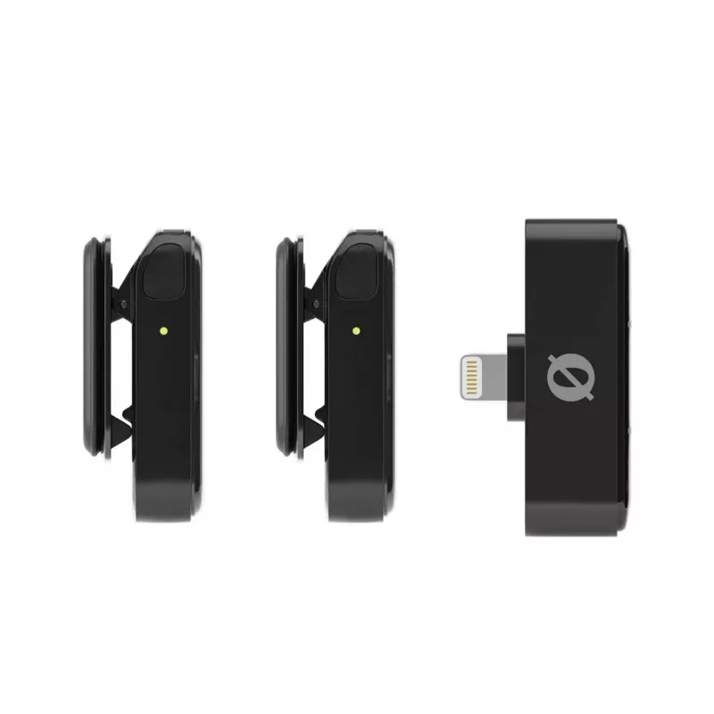 Bezvadu mikrofonu sistēma Rode Wireless Micro Lightning — daudzvirzienu, 48 kHz, 24 biti, 100 m diapazons, 7 stundu baterijas darbības laiks