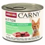 Mitrā kaķu barība animonda Carny BEEF CHICKEN RABBIT 200 g kārba — junioriem, 10,5% olbaltumvielu, 6,3% tauku, 80% mitruma