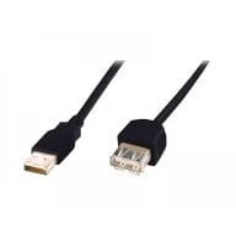 Digitus — USB pagarinātāja kabelis — USB Type A, 4 kontaktu (vīrišķais) — USB Type A, 4 kontaktu (sieviešu) — 3,0 m (USB / USB2.0) — melns (AK-300202-030-S)
