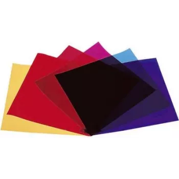 Skatuves krāsu filtru lapu komplekts EUROLITE 9410045A – sarkans, zils, zaļš, dzeltens