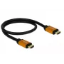 DeLOCK - HDMI kabelis - HDMI (M) uz HDMI (M) - 50 cm - Trīskārša izolācija - Melns, Zelts - 8K atbalsts