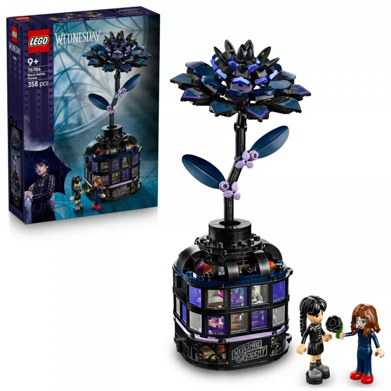 LEGO konstruktors LEGO Wednesday 76784 Melns Dahlia Flower — dekoratīvs modelis, 358 gab., 9+ gadi