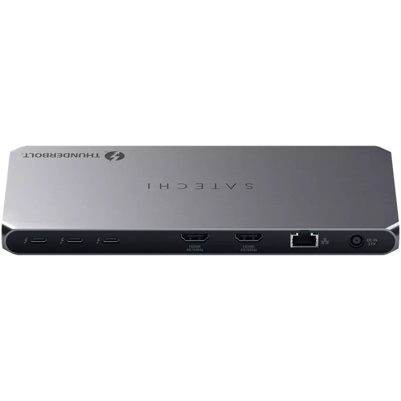 Satechi Thunderbolt 4 Dock ST-DT4MDM-EU — Thunderbolt 4 dokstacija, 2× HDMI 2.0, 2× USB-A 3.2