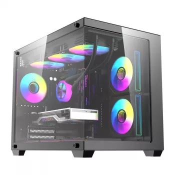Datorkorpuss DarkFlash B275 PRO (melns) ar 6 iekļautiem dzesēšanas ventilatoriem