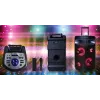 Pārnēsājams Bluetooth karaoke skaļrunis MANTA SPK0803B140 140W, darbināms ar baterijām, MIC/USB/microSD, FM, ekvalaizers, riteņi