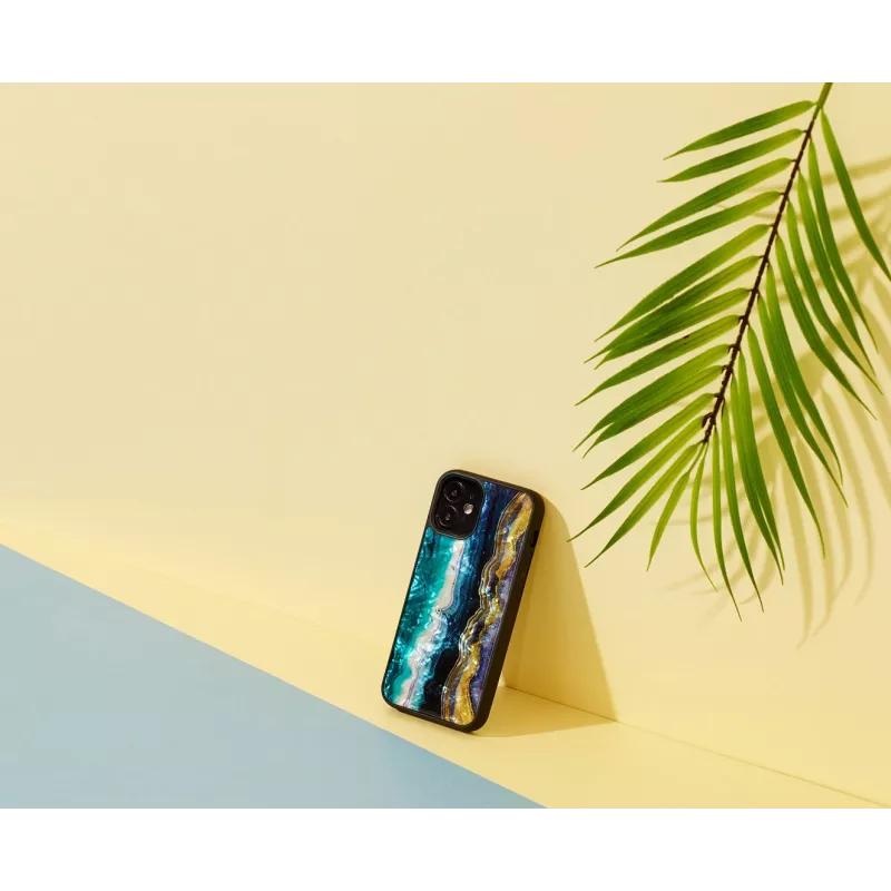 Aizsardzības iemacis iKins Apple iPhone 12 mini — violets ahāta raksts