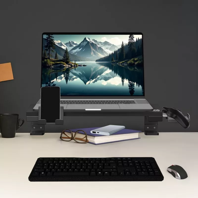 Ergo Office klēpjdatora/monitora statīvs, maks. slodze 20kg, diagonālei 13-32, melns, ER-303 B