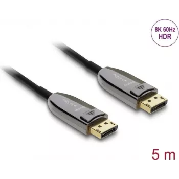 DELOCK aktīvais optiskais kabelis DisplayPort 2.1, 8K, 60 Hz, 40 Gbps, 5 m