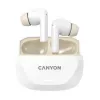 Austiņas CANYON HEXAGON 7 TWS ANC+ENC bezvadu uzlāde baltas bēšas
