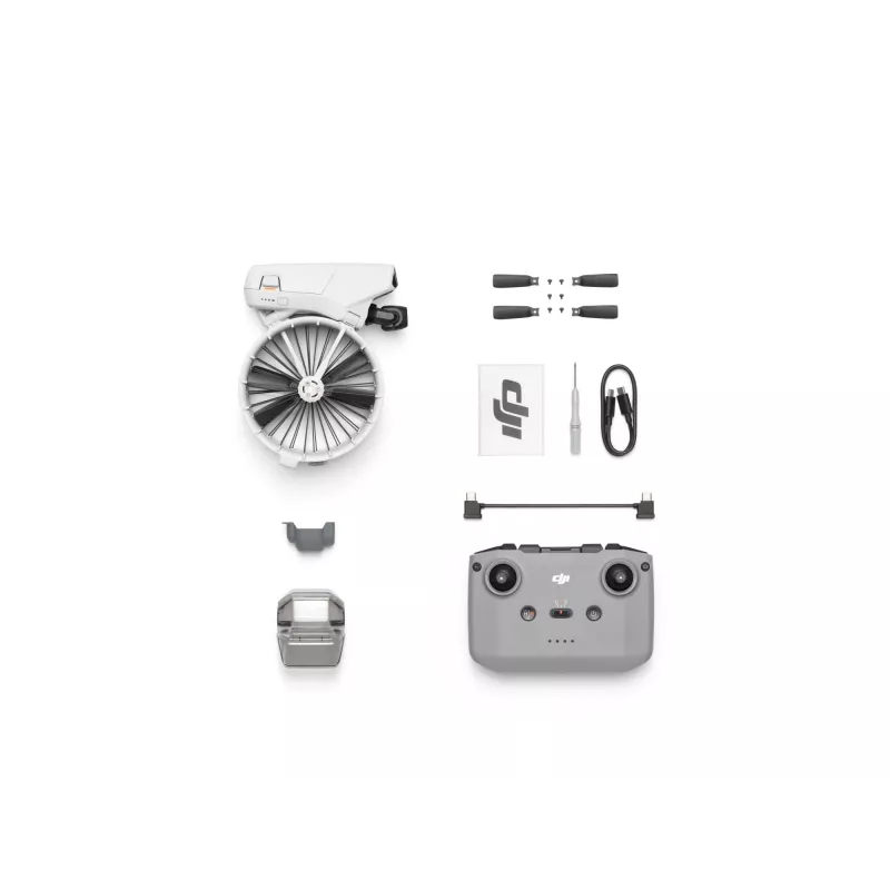 Drons DJI Flip ar 4 rotoriem, 48 MP kameru, 3840×2160 video, 3110 mAh akumulatoru, melnā/baltā krāsā