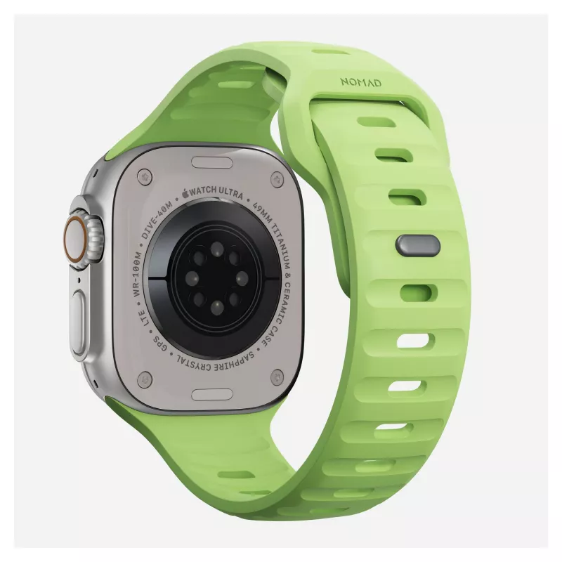 Nomad Sport Band Light zaļa Rubber — platums 21,5 mm, plaukstas locītavas apkārtmērs 160–195 mm