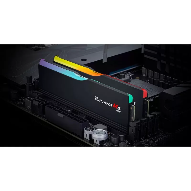 DIMM 32 GB DDR5-6800 (2x 16 GB) divu kanālu komplekts, operatīvā atmiņa melna, F5-6800J3445G16GX2-RM5RK, Ripjaws M5 RGB, INTEL XMP