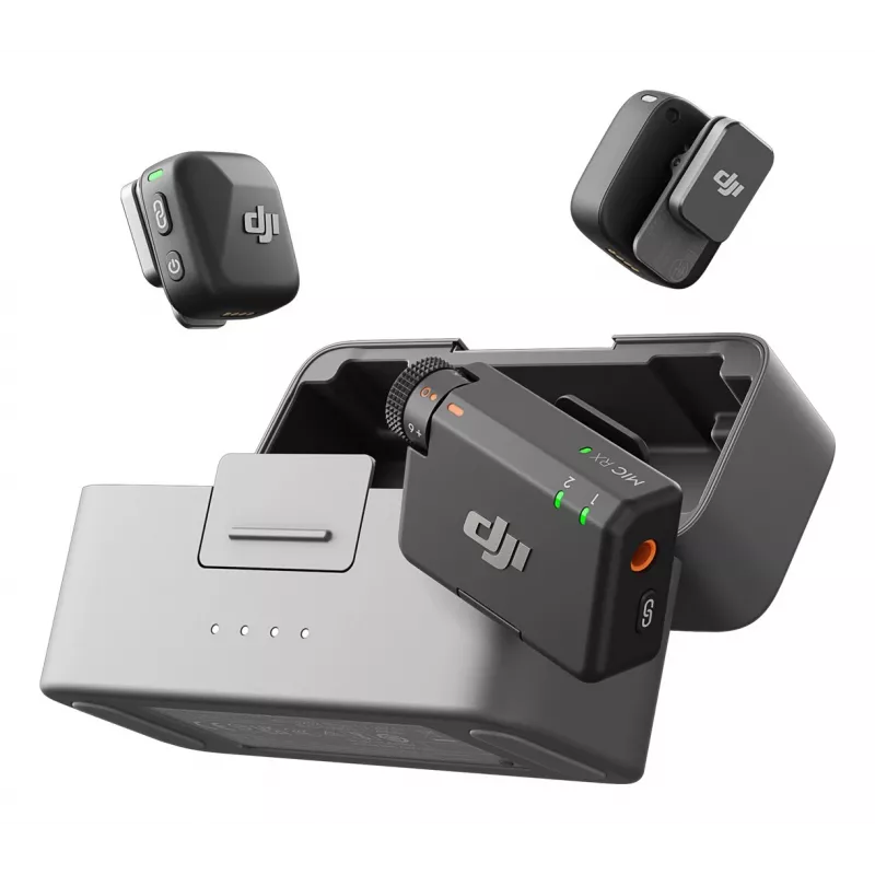 DJI Mic Mini (2 TX + 1 RX + uzlādes maciņš) bezvadu mikrofonu komplekts - tumši pelēks