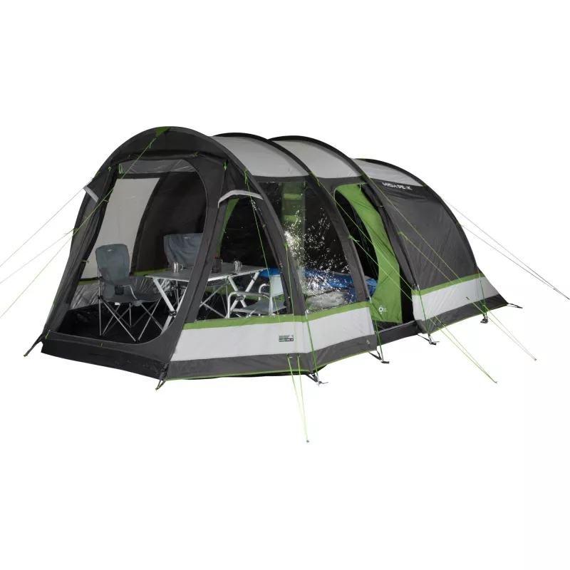 High Peak Bozen 5.0 ģimenes tuneļtelts (pelēka/zaļa)