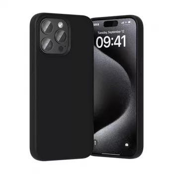 Aizsargājošs silikona maciņš Vention KUFB0-40 iPhone 15 Pro Max — melns, ar mīkstu pieskārienu pārklājumu