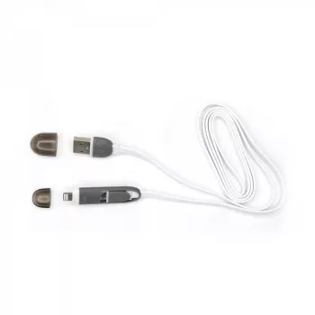 Sbox 2IN1W USB->Micro USB+IPH.5 M/M 1M balts