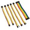 Pīto kabeļu pagarinājumu komplekts Kolink Core Adept — 6 gab. komplekts, PET apvalks, vara vadi, garumi 300–350 mm