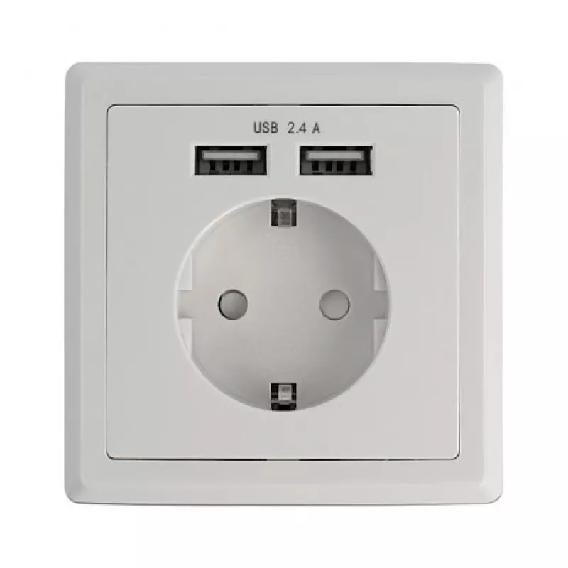 Kontaktligzda CEE 7/3 + USB DeLOCK 11471