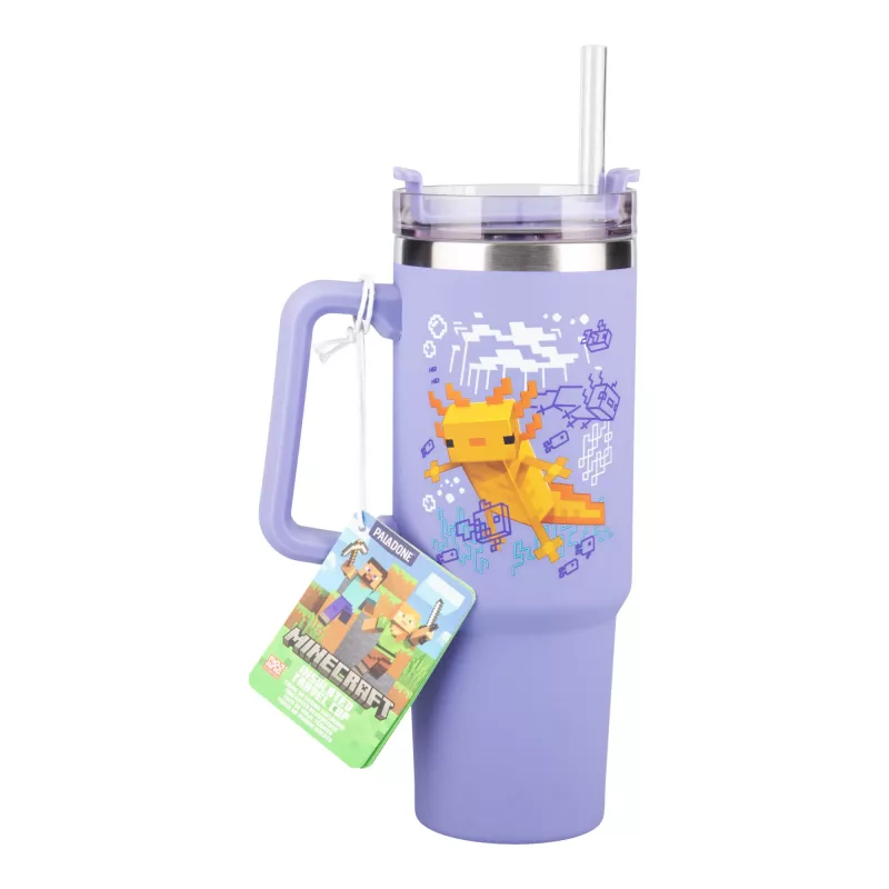 Paladone Minecraft purpura termokrūze ar salmiņu, 900 ml