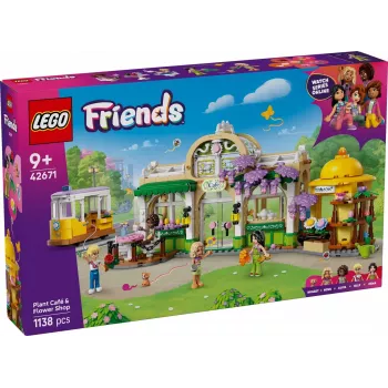 LEGO komplekts LEGO FRIENDS 42671 Augu kafejnīcas un ziedu veikala rotaļu komplekts ar kafejnīcas un ziedu veikala funkcijām