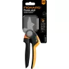 Fiskars X-Series P941 dārza šķēres ar laktu, melnas, oranžas