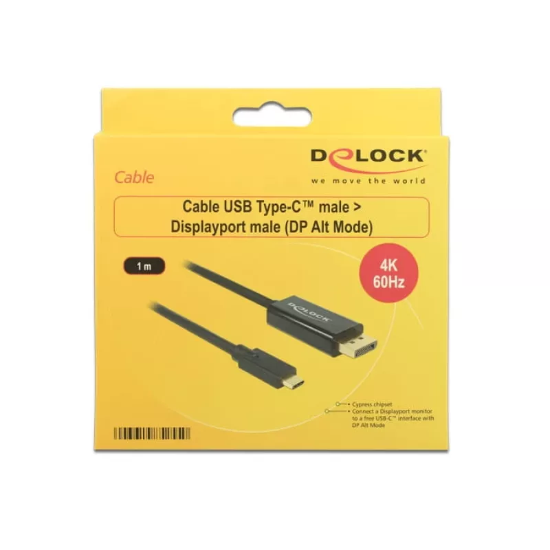 Video kabeļa adapteris USB Type-C uz DisplayPort DeLOCK 85255