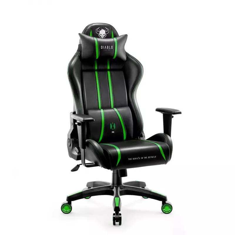 Diablo X-One 2.0 Normal Size Gaming chair Melns, zaļa