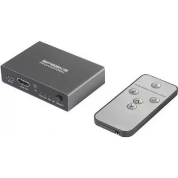 SpeaKa Professional SP-HDS-210 3 portu HDMI komutators, Ultra HD gatavs, 7680 x 4320 pikseļi (SP-10461504)