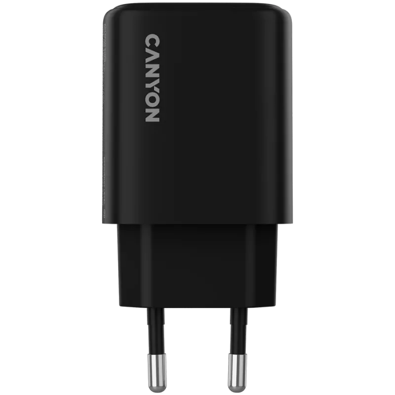 CANYON lādētājs OnCharge 250 25W 1xPD 1xQC EU Melns