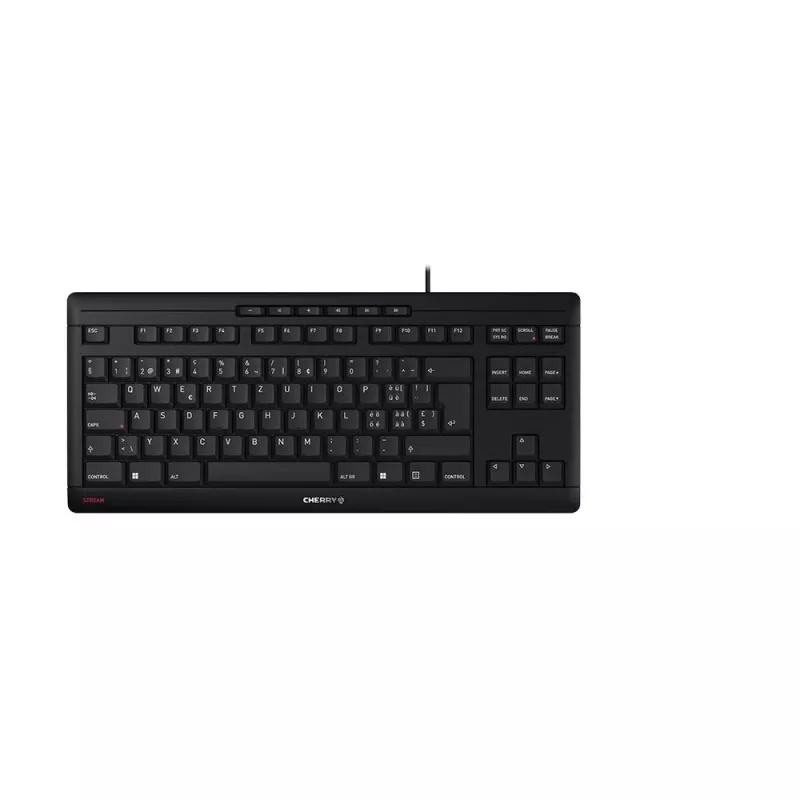 CHERRY STREAM TKL tastatūra Universāla USB QWERTZ Šveices Melna