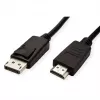 Kabelis ROLINE 11445780 1 m DisplayPort uz HDMI melns