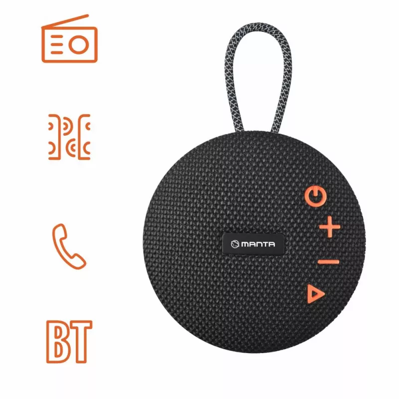 Portable Speaker Manta SPK02GO, Melns