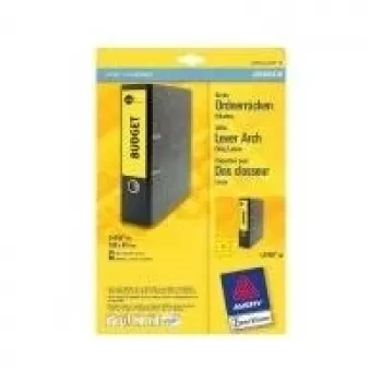 Ātršuvēju etiķetes Avery L4769-20 dzeltenas 192 x 61 mm