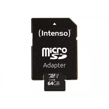 Intenso Performance - Zibatmiņas karte (microSDXC ar SD adapteri) - 64GB - UHS-I U1 / Class10 - microSDXC UHS-I (3424490)