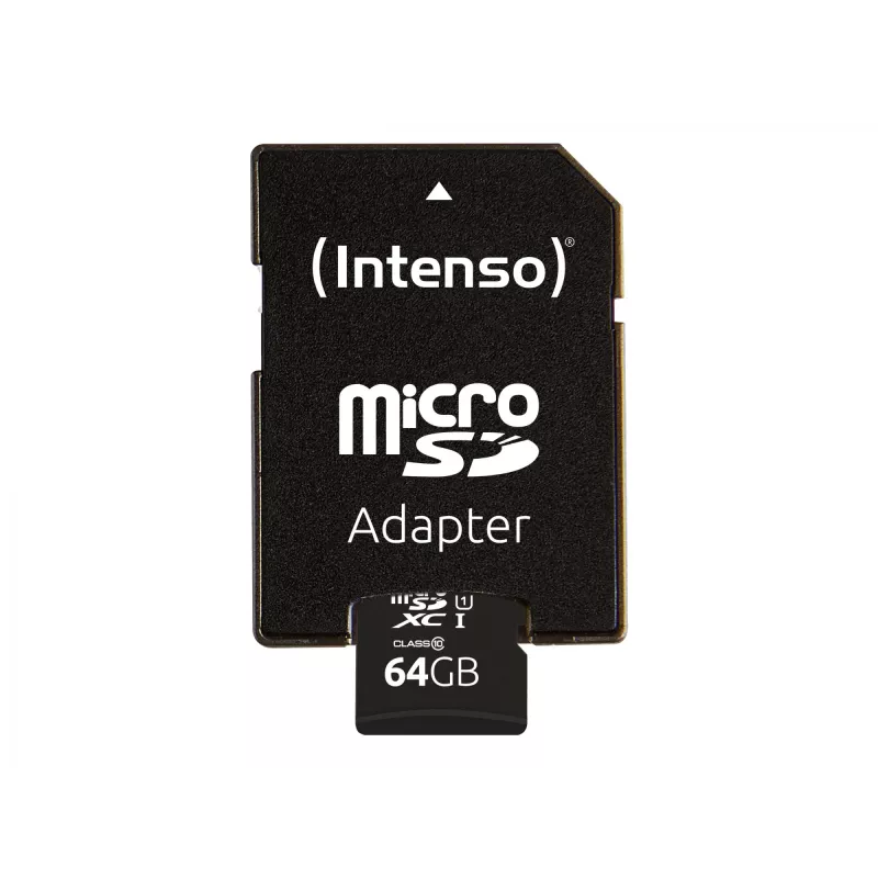 Intenso Performance - Zibatmiņas karte (microSDXC ar SD adapteri) - 64GB - UHS-I U1 / Class10 - microSDXC UHS-I (3424490)