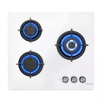 ISEASY MGBG-603 gāzes plīts, 3 degļi (balta)