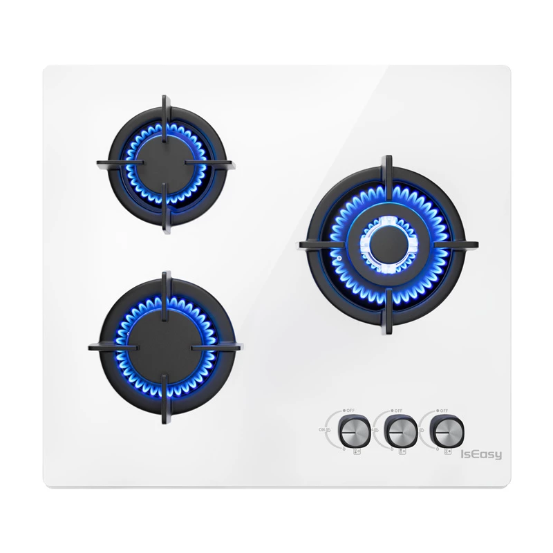 ISEASY MGBG-603 gāzes plīts, 3 degļi (balta)