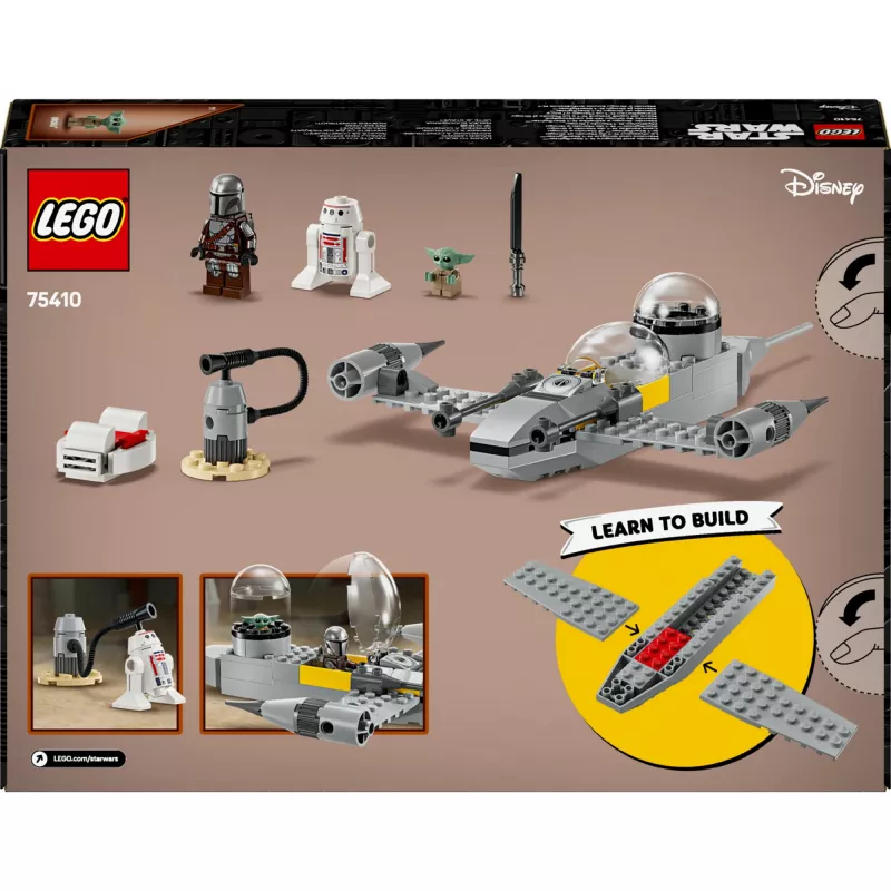 LEGO Star Wars komplekts 75410 N-1 Starfighter modelis ar 92 gab., minifigūrām Mando un Grogu