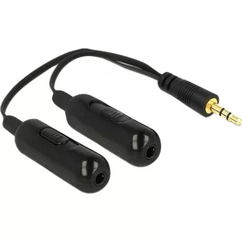 DeLOCK - audio sadalītājs - 30 AWG - mini telefona stereo 3,5 mm (M) - mini telefona stereo 3,5 mm (S) - 19 cm - melns (65683)