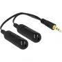 DeLOCK - audio sadalītājs - 30 AWG - mini telefona stereo 3,5 mm (M) - mini telefona stereo 3,5 mm (S) - 19 cm - melns (65683)