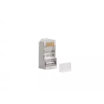 LANBERG RJ-45 vadu savienotājs PLS-6000 Cat6 F/UTP caurspīdīgi balts, 100 gab. iepakojumā