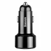 Auto USB ātrais lādētājs Baseus CCMLC20A-01 — viedtālruņiem, ieeja 12–24 V, izeja līdz 20 V, melns